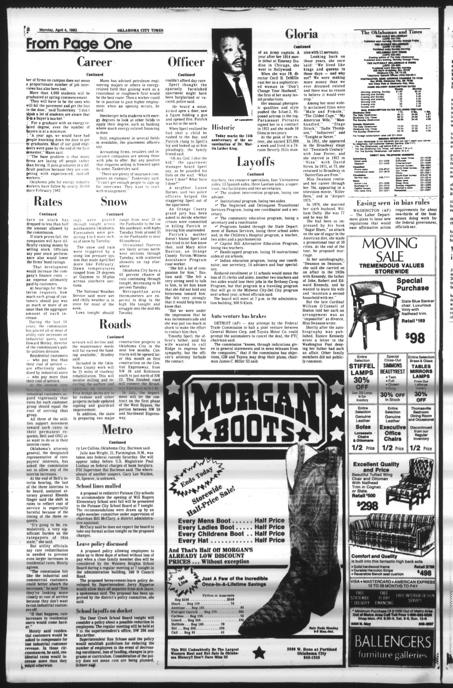 Oklahoma City Times (Oklahoma City, Okla.), Vol. 94, No. 36, Ed. 1 Monday, April 4, 1983
                                                
                                                    [Sequence #]: 2 of 76
                                                