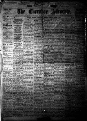 The Cherokee Advocate. (Tahlequah, Cherokee Nation, Indian Terr.), Vol. 1, No. 26, Ed. 1 Saturday, August 26, 1876