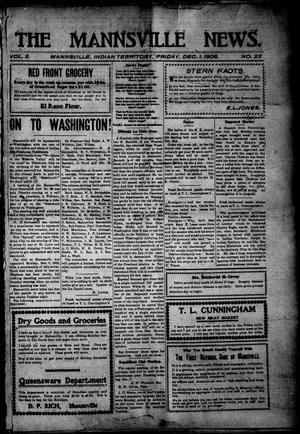 The Mannsville News. (Mannsville, Indian Terr.), Vol. 2, No. 23, Ed. 1 Friday, December 1, 1905