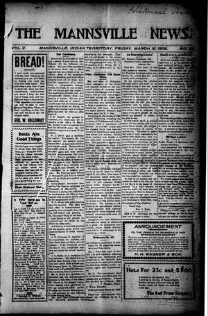 The Mannsville News. (Mannsville, Indian Terr.), Vol. 2, No. 38, Ed. 1 Friday, March 16, 1906