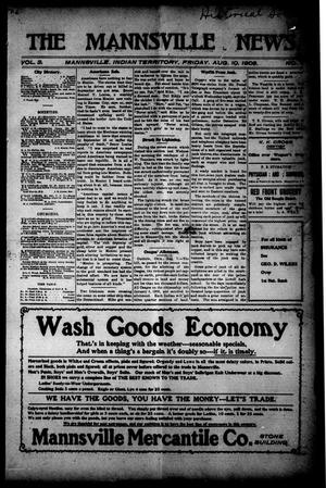 The Mannsville News. (Mannsville, Indian Terr.), Vol. 3, No. 6, Ed. 1 Friday, August 10, 1906