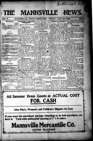 The Mannsville News. (Mannsville, Indian Terr.), Vol. 3, No. 9, Ed. 1 Friday, August 24, 1906