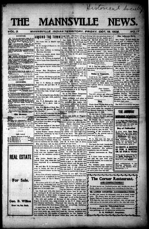 The Mannsville News. (Mannsville, Indian Terr.), Vol. 3, No. 17, Ed. 1 Friday, October 19, 1906