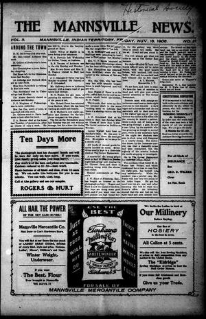 The Mannsville News. (Mannsville, Indian Terr.), Vol. 3, No. 21, Ed. 1 Friday, November 16, 1906