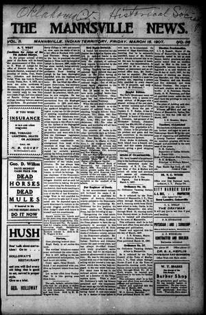 The Mannsville News. (Mannsville, Indian Terr.), Vol. 3, No. 38, Ed. 1 Friday, March 15, 1907