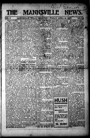 The Mannsville News. (Mannsville, Indian Terr.), Vol. 3, No. 43, Ed. 1 Friday, April 19, 1907