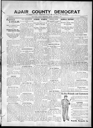 Primary view of object titled 'Adair County Democrat (Westville, Indian Terr.), Vol. 7, No. 21, Ed. 1 Friday, October 4, 1907'.