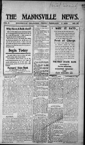 The Mannsville News. (Mannsville, Okla.), Vol. 5, No. 33, Ed. 1 Friday, February 5, 1909