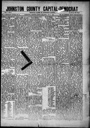 Primary view of object titled 'Johnston County Capital-Democrat (Tishomingo, Okla.), Vol. 10, No. 24, Ed. 1 Thursday, November 3, 1910'.