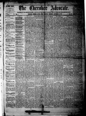 Primary view of The Cherokee Advocate. (Tahlequah, Cherokee Nation, Indian Terr.), Vol. 2, No. 28, Ed. 1 Wednesday, September 19, 1877
