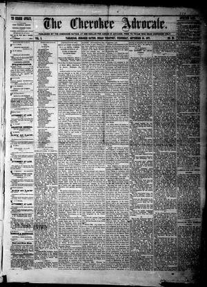 The Cherokee Advocate. (Tahlequah, Cherokee Nation, Indian Terr.), Vol. 2, No. 29, Ed. 1 Wednesday, September 26, 1877
