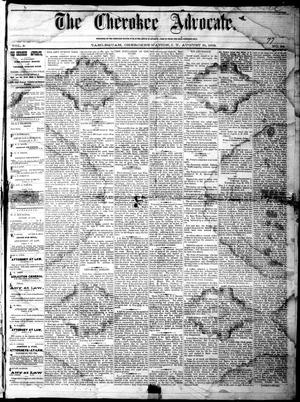 Primary view of object titled 'The Cherokee Advocate. (Tahlequah, Cherokee Nation, Indian Terr.), Vol. 3, No. 24, Ed. 1 Saturday, August 31, 1878'.