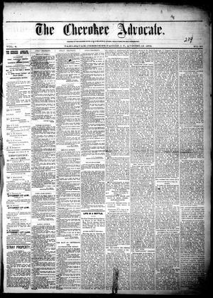 Primary view of The Cherokee Advocate. (Tahlequah, Cherokee Nation, Indian Terr.), Vol. 4, No. 20, Ed. 1 Wednesday, August 13, 1879