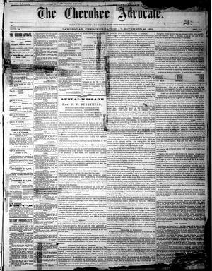 Primary view of The Cherokee Advocate. (Tahlequah, Cherokee Nation, Indian Terr.), Vol. 4, No. 33, Ed. 1 Wednesday, November 26, 1879