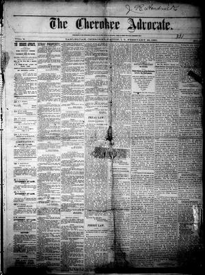 The Cherokee Advocate. (Tahlequah, Cherokee Nation, Indian Terr.), Vol. 4, No. 45, Ed. 1 Wednesday, February 25, 1880