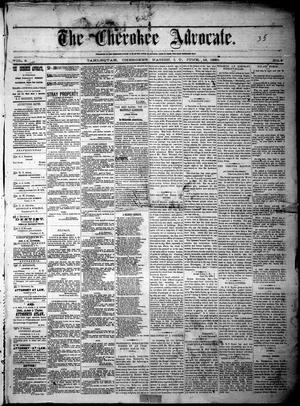 The Cherokee Advocate. (Tahlequah, Cherokee Nation, Indian Terr.), Vol. 5, No. 9, Ed. 1 Wednesday, June 16, 1880