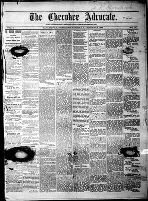 Primary view of object titled 'The Cherokee Advocate. (Tahlequah, Cherokee Nation, Indian Terr.), Vol. 6, No. 35, Ed. 1 Friday, January 6, 1882'.