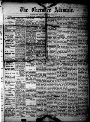 The Cherokee Advocate. (Tahlequah, Cherokee Nation, Indian Terr.), Vol. 10, No. 43, Ed. 1 Friday, March 26, 1886