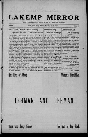 LaKemp Mirror (LaKemp, Okla.), Vol. 4, No. 47, Ed. 1 Thursday, June 5, 1913