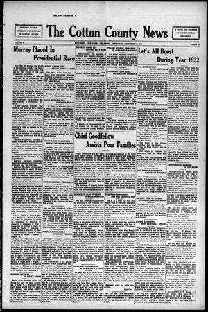 The Cotton County News (Walters, Okla.), Vol. 1, No. 16, Ed. 1 Thursday, December 31, 1931