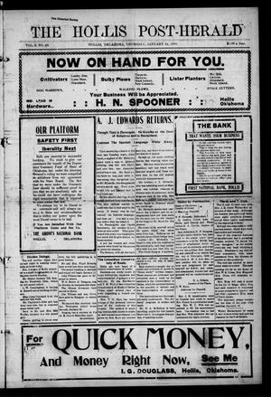 The Hollis Post-Herald (Hollis, Okla.), Vol. 6, No. 29, Ed. 1 Thursday, January 14, 1909