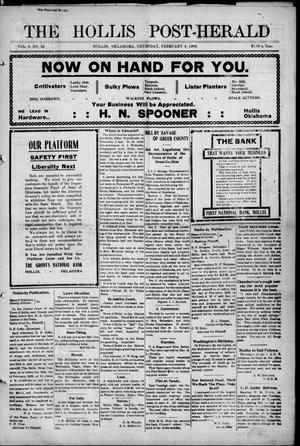 The Hollis Post-Herald (Hollis, Okla.), Vol. 6, No. 32, Ed. 1 Thursday, February 4, 1909
