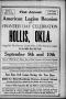 Thumbnail image of item number 3 in: 'Hollis Post-Herald. (Hollis, Okla.), Vol. 18, No. 41, Ed. 1 Thursday, August 25, 1921'.