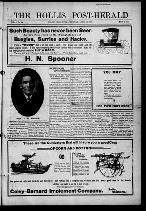 The Hollis Post-Herald (Hollis, Okla.), Vol. 6, No. 44, Ed. 1 Thursday, April 29, 1909