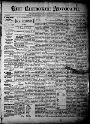 The Cherokee Advocate. (Tahlequah, Cherokee Nation, Indian Terr.), Vol. 18, No. 21, Ed. 1 Wednesday, January 24, 1894