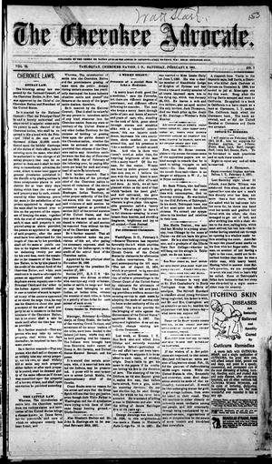 Primary view of object titled 'The Cherokee Advocate. (Tahlequah, Cherokee Nation, Indian Terr.), Vol. 25, No. 7, Ed. 1 Saturday, February 9, 1901'.