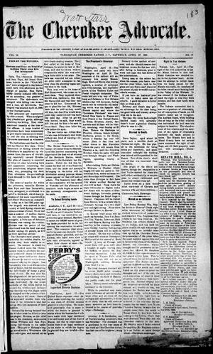 The Cherokee Advocate. (Tahlequah, Cherokee Nation, Indian Terr.), Vol. 25, No. 16, Ed. 1 Saturday, April 27, 1901