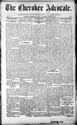 The Cherokee Advocate. (Tahlequah, Cherokee Nation, Indian Terr.), Vol. 25, No. 40, Ed. 1 Saturday, October 12, 1901