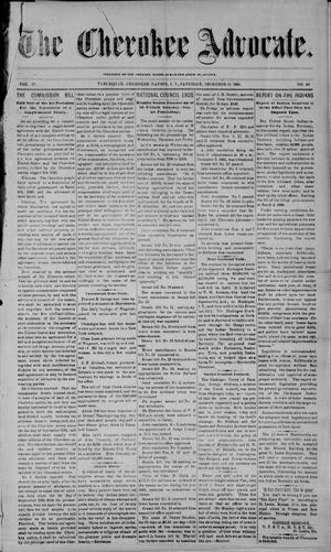 The Cherokee Advocate. (Tahlequah, Cherokee Nation, Indian Terr.), Vol. 27, No. 46, Ed. 1 Saturday, December 12, 1903