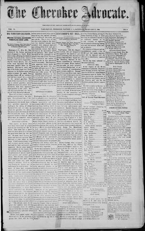 The Cherokee Advocate. (Tahlequah, Cherokee Nation, Indian Terr.), Vol. 28, No. 4, Ed. 1 Saturday, February 27, 1904