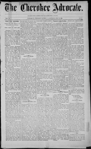 The Cherokee Advocate. (Tahlequah, Cherokee Nation, Indian Terr.), Vol. 28, No. 21, Ed. 1 Saturday, June 25, 1904