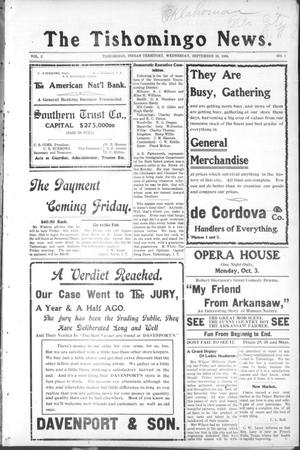 The Tishomingo News. (Tishomingo, Indian Terr.), Vol. 2, No. 2, Ed. 1 Wednesday, September 28, 1904