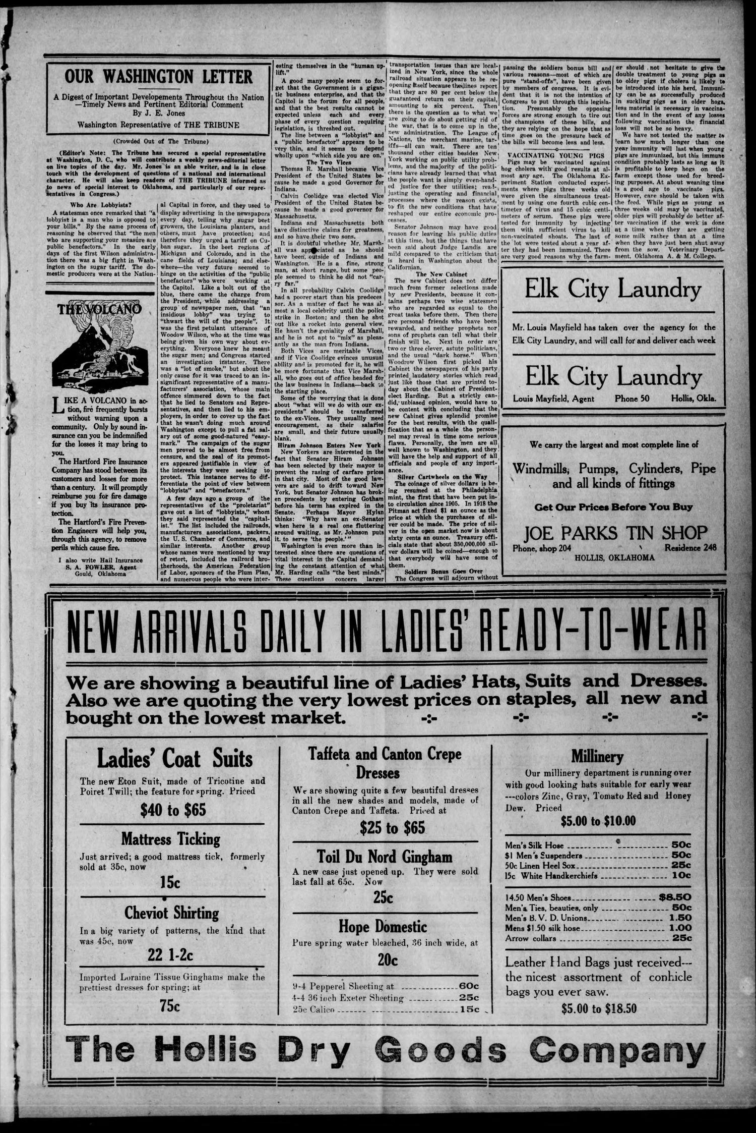 Hollis Post-Herald. (Hollis, Okla.), Vol. 18, No. 16, Ed. 1 Thursday, March 3, 1921
                                                
                                                    [Sequence #]: 3 of 8
                                                