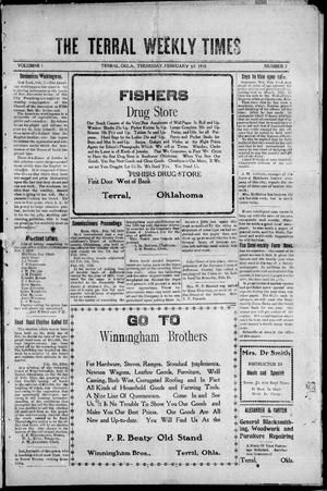 The Terral Weekly Times (Terral, Okla.), Vol. 1, No. 2, Ed. 1 Thursday, February 10, 1910