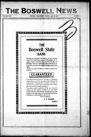 The Boswell News (Boswell, Oklahoma), Vol. 8, No. 4, Ed. 1 Friday, January 20, 1911