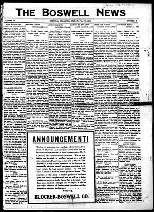 The Boswell News (Boswell, Oklahoma), Vol. 12, No. 6, Ed. 1 Friday, February 13, 1914