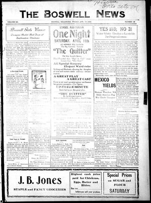 The Boswell News (Boswell, Oklahoma), Vol. 12, No. 15, Ed. 1 Friday, April 17, 1914