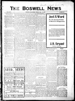 The Boswell News (Boswell, Oklahoma), Vol. 10, No. 20, Ed. 1 Friday, May 17, 1912