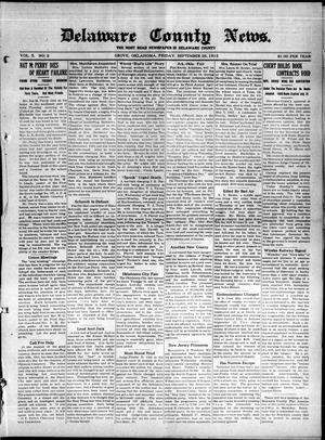 Delaware County News. (Grove, Okla.), Vol. 5, No. 2, Ed. 1 Friday, September 26, 1913