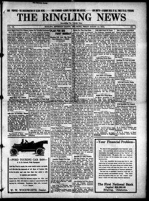 The Ringling News (Ringling, Okla.), Vol. 7, No. 9, Ed. 1 Friday, August 13, 1915