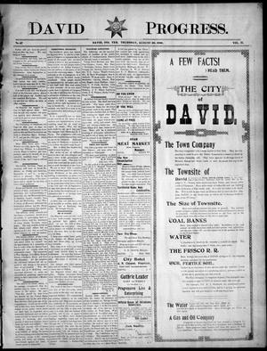 David Progress. (David, Indian Terr.), Vol. 2, No. 47, Ed. 1 Thursday, August 20, 1896