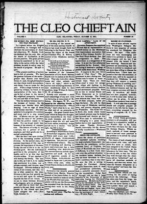 The Cleo Chieftain (Cleo, Okla. Terr.), Vol. 9, No. 20, Ed. 1 Friday, October 16, 1903
