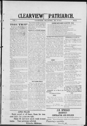 Clearview Patriarch. (Clearview, Okla.), Vol. 1, No. 15, Ed. 1 Thursday, May 18, 1911