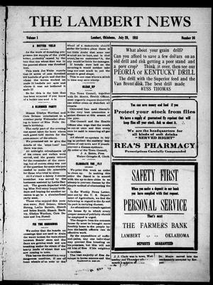 The Lambert News (Lambert, Okla.), Vol. 1, No. 36, Ed. 1 Thursday, July 29, 1915