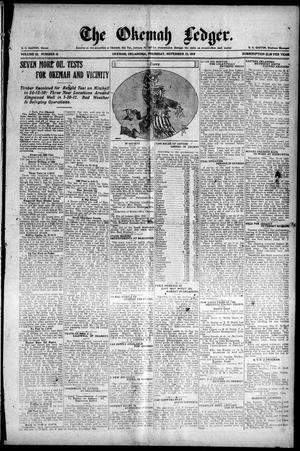 Primary view of object titled 'The Okemah Ledger. (Okemah, Okla.), Vol. 13, No. 43, Ed. 1 Thursday, November 13, 1919'.