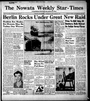 Primary view of object titled 'The Nowata Weekly Star-Times (Nowata, Okla.), Vol. 30, No. 16, Ed. 1 Wednesday, November 24, 1943'.
